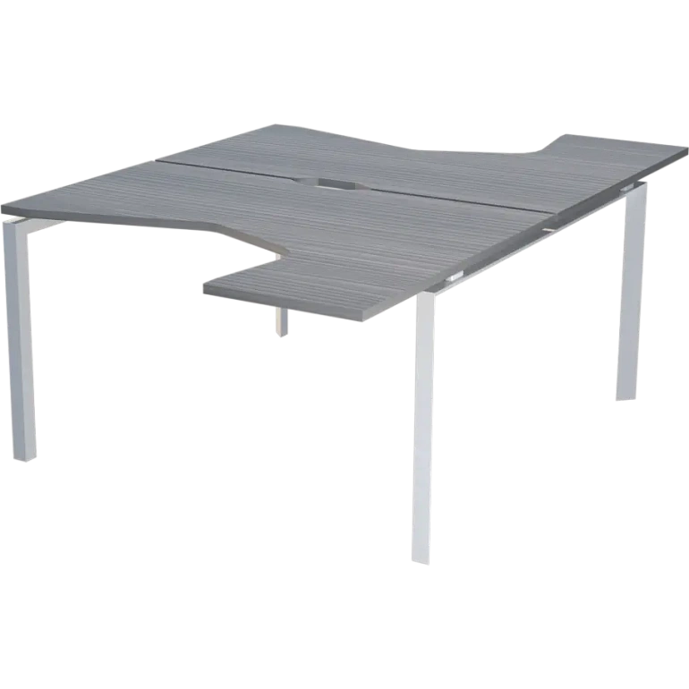 бенч эргономичный на 2 рабочих места на металлокаркасе protech нтмп.п.б2-060 лиственница/белый фото