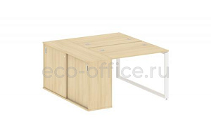 Рабочая станция с опорным шкафом-купе METAL SYSTEM STYLE БО.РС-СШК-1.1 Акация Лорка / Белый металл фото