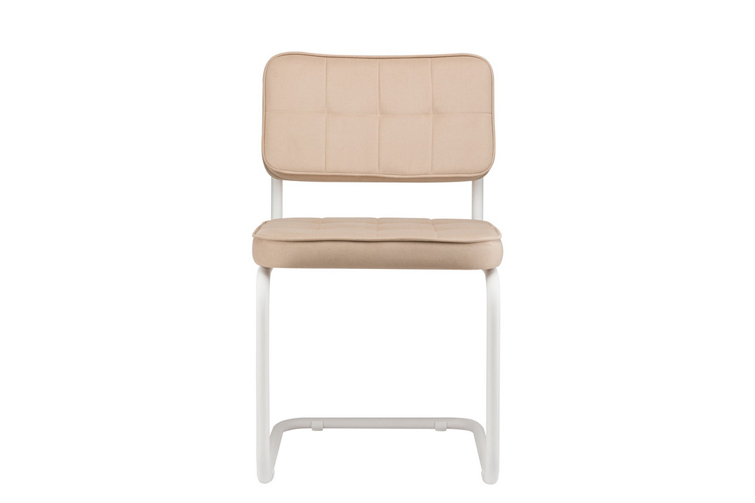комплект конференц-кресел eco-chair colombo comfort clm-05 бежевый велюр / белый металл фото