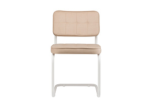 Конференц-кресло ECO-CHAIR COLOMBO Comfort CLM-05 Бежевый велюр / Белый металл фото