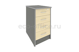 Тумба приставная 4 ящика RIVA А.ТП-4.1F-S Клён-металлик фото
