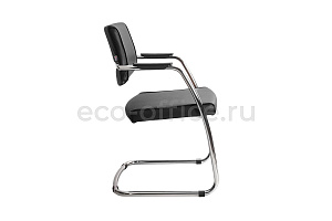 Стул посетителя DELTA PA Chrome 450330-07/V4 Чёрная экокожа фото