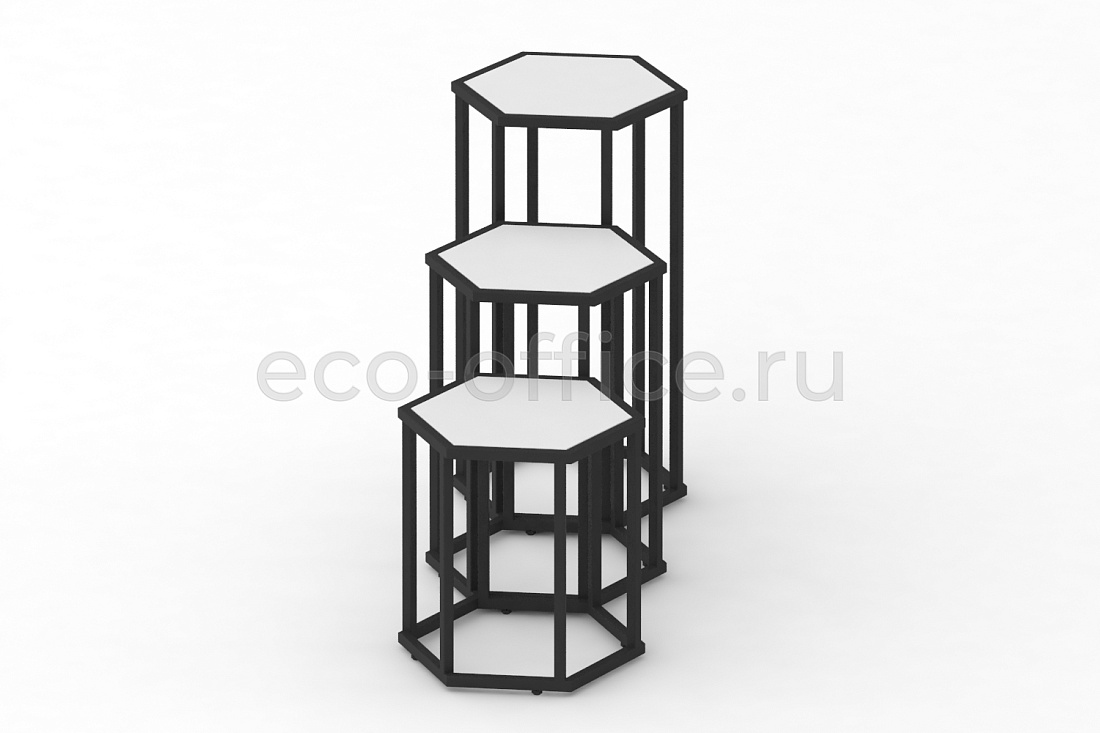 Стол журнальный HEX-800 Белый / Чёрный металл  стоимость