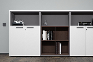 Кабинет руководителя КОРТЕЗ Дуб Венге / Белый фото