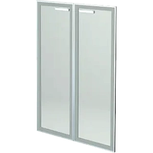 Двери средние стеклянные в алюминиевой раме Protech НТ-601.2.СР.Ф Сатинат фото