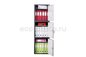 Шкаф бухгалтерский AIKO SL-150/3T EL Графит (RAL 7024) / Светло-серый (RAL 7038) фото
