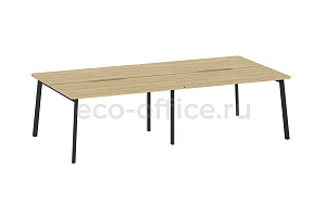 Бенч на 4 рабочих места FLEX 4-bench 138*68 6Z (7016) Гикори / Графит фото