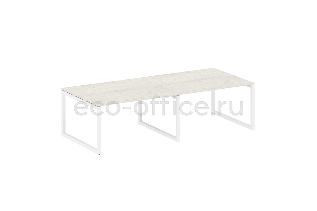 Стол переговорный (2 столешницы) METAL SYSTEM QUATTRO 5x5 50БО.ПРГ-2.3 Дуб Наварра / Белый металл  стоимость