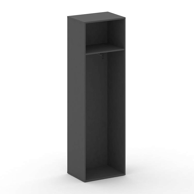 гардероб узкий универсальный fresco fr.gb-102 black базальт um/лакобель черный/хром фото