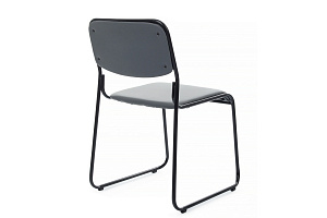 Кресло RV Chair NIX OMKL-01B Серая экокожа / Чёрный металл фото