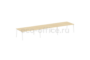 Стол переговорный (3 столешницы) METAL SYSTEM STYLE БА.ПРГ-3.5 Акация Лорка / Белый металл фото