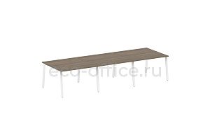 Стол переговорный (3 столешницы) METAL SYSTEM STYLE БА.ПРГ-3.2 Вяз Благородный / Белый металл фото