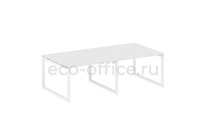 Стол переговорный (2 столешницы) METAL SYSTEM QUATTRO 5x5 50БО.ПРГ-2.2 Белый / Белый металл фото