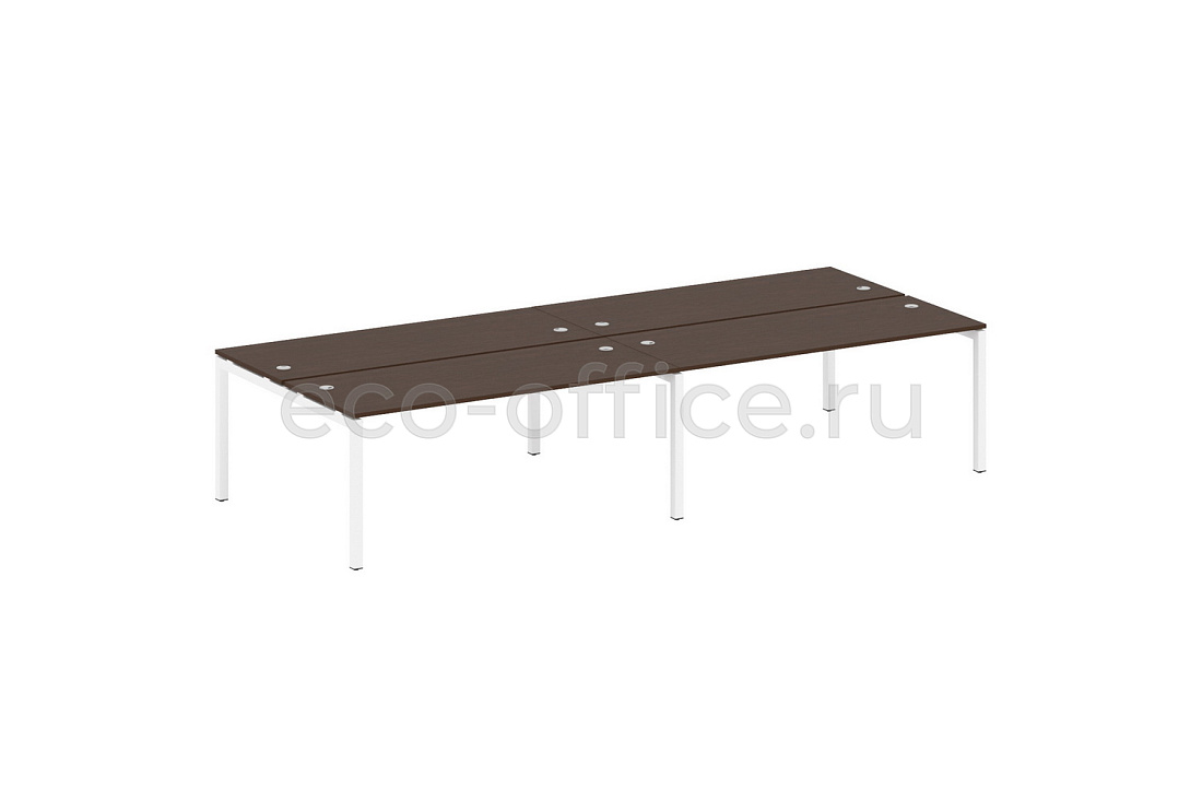 Рабочая станция на 4 рабочих места METAL SYSTEM QUATTRO 5x5 50БП.СМ-4.5 Венге Цаво / Белый металл  стоимость