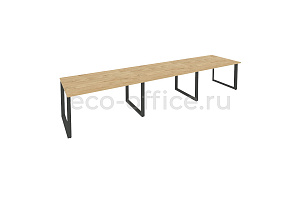 Стол переговорный (3 столешницы) ONIX O.MO-PRG-3.3 Тиквуд Светлый / Антрацит металл фото
