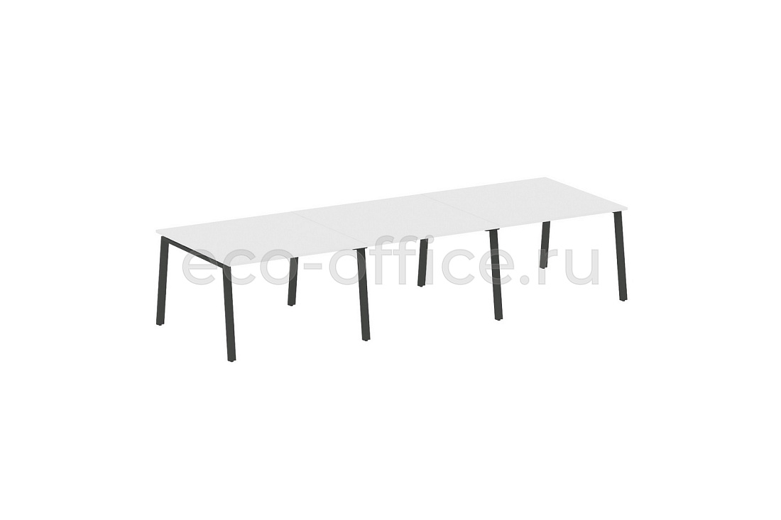 Стол переговорный (3 столешницы) METAL SYSTEM STYLE БА.ПРГ-3.2 Белый / Антрацит металл  стоимость