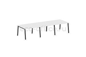 Стол переговорный (3 столешницы) METAL SYSTEM STYLE БА.ПРГ-3.2 Белый / Антрацит металл фото