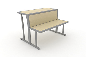 Комплект скамья со столом DESK DKN-1100LS Клён / Серый металл фото
