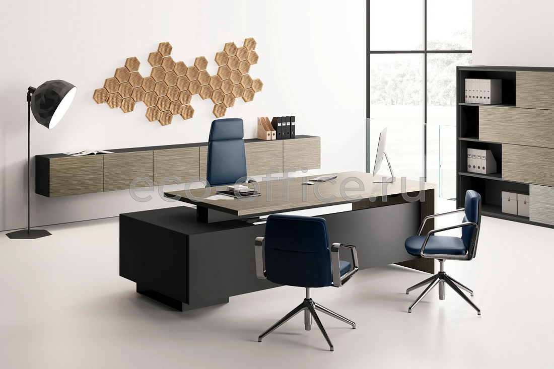 Кабинет руководителя ELITE Light poplar /Black (Cod.51) купить в Москве