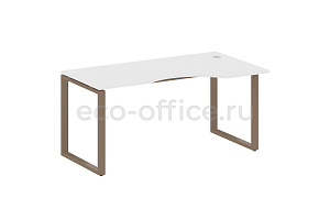 Стол криволинейный правый METAL SYSTEM STYLE БО.СА-1 (R) Белый / Мокко металл фото
