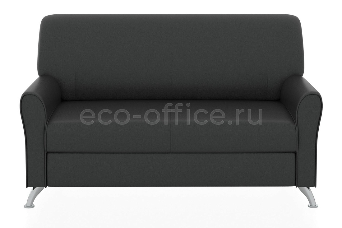 Двухместный диван ЕВРОПА экокожа Euroline 9100 Чёрный купить в Москве