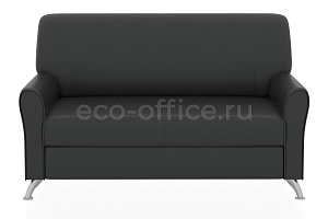 Двухместный диван ЕВРОПА экокожа Euroline 9100 Чёрный фото