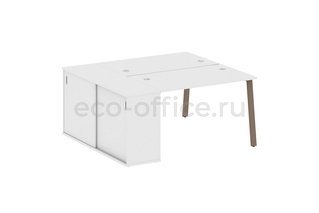 Рабочая станция с опорным шкафом-купе METAL SYSTEM STYLE БА.РС-СШК-1.2 Белый / Мокко металл  стоимость