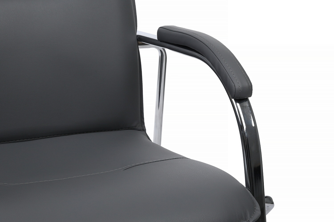 конференц-кресло rv chair самба на гальванических опорах smb-01h серая экокожа фото