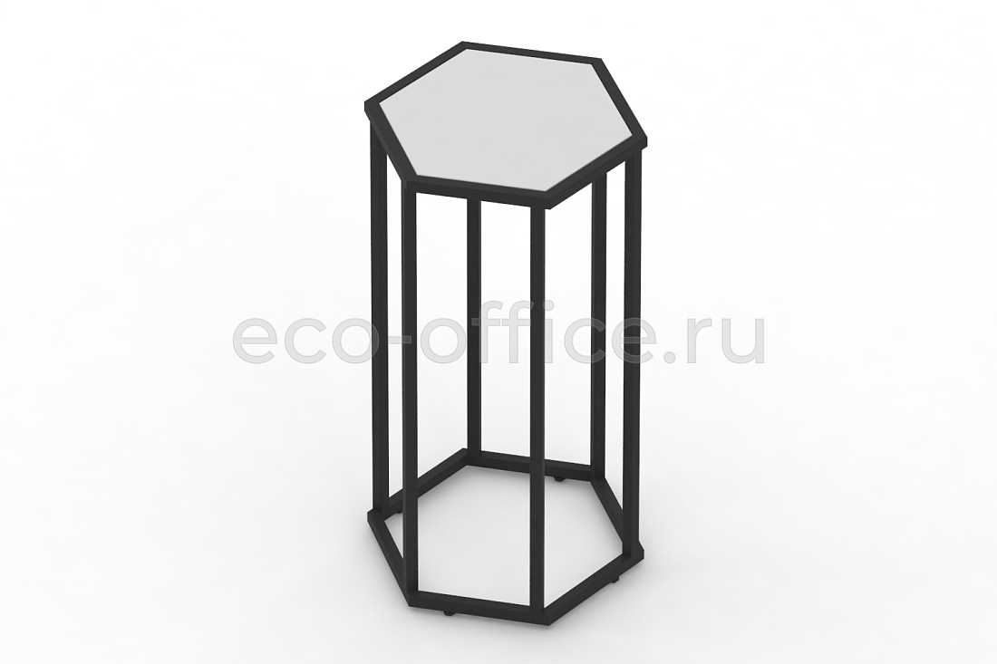 Стол журнальный HEX-800 Белый / Чёрный металл  стоимость
