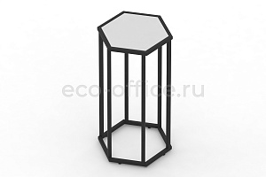 Стол журнальный HEX-800 Белый / Чёрный металл фото