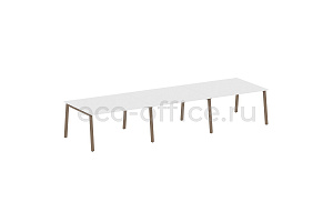 Стол переговорный (3 столешницы) METAL SYSTEM STYLE БА.ПРГ-3.3 Белый / Мокко металл фото