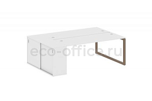 Рабочая станция с опорным шкафом-купе METAL SYSTEM QUATTRO 5x5 50БО.РС-СШК-1.5 Белый / Мокко металл фото