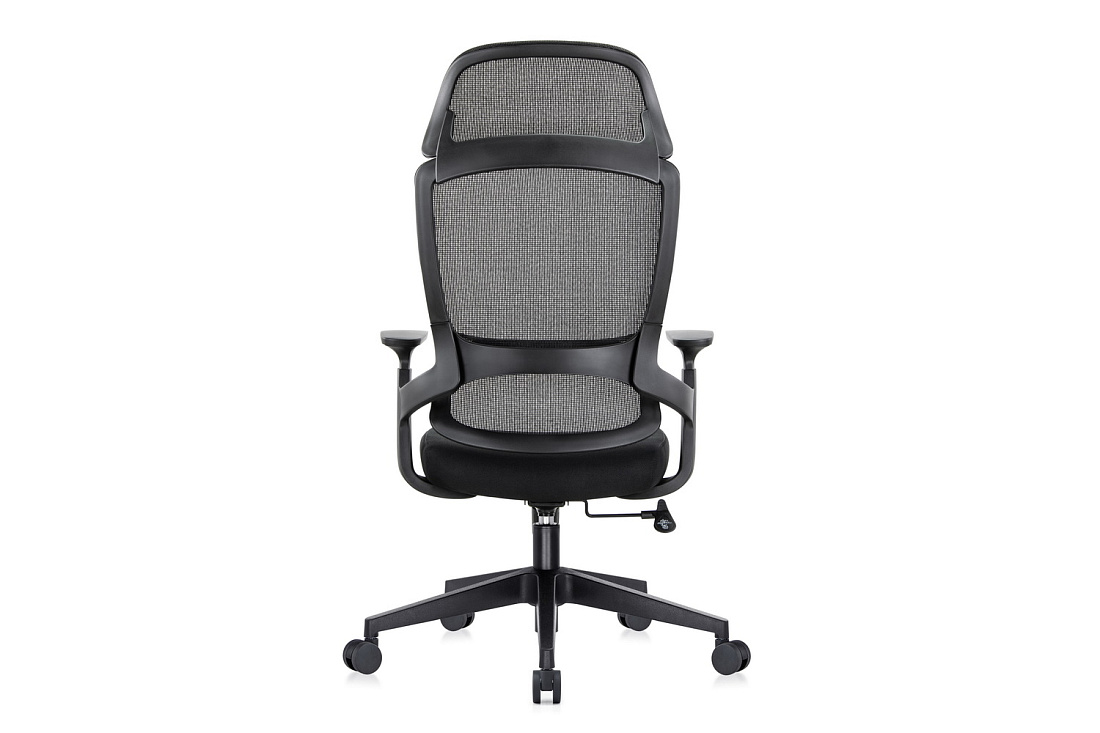 кресло руководителя rv chair job 6246a чёрная сетка / чёрная ткань фото