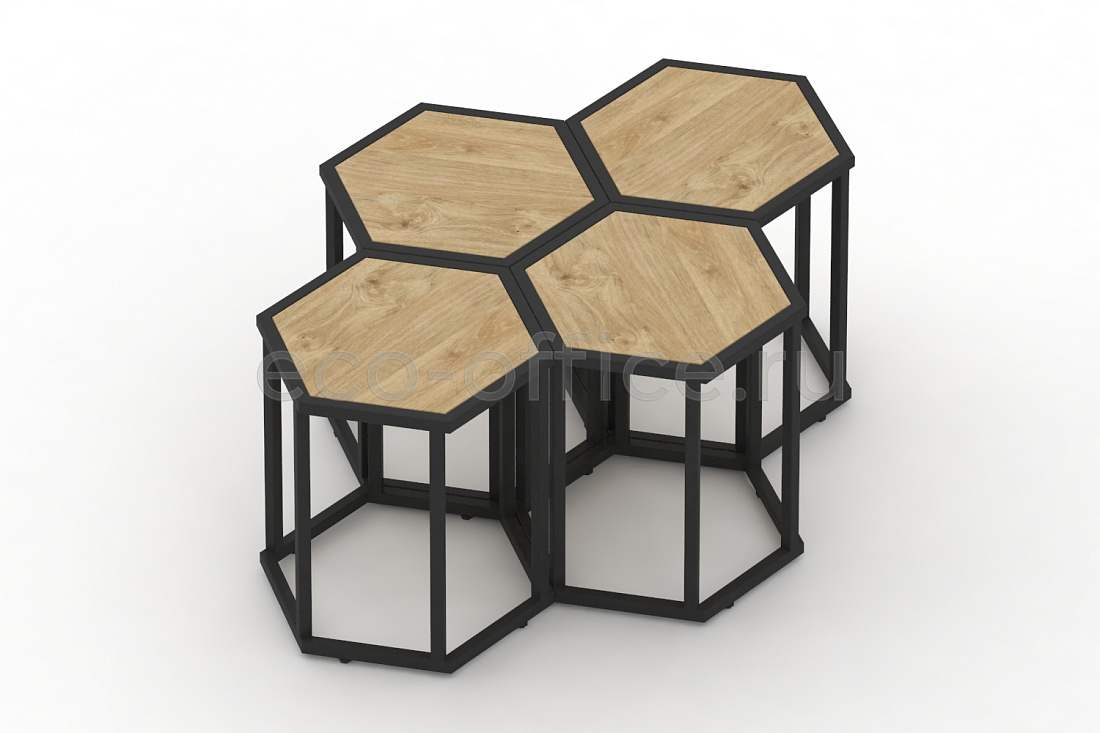 Стол журнальный HEX-450 Тиквуд Светлый / Чёрный металл  стоимость