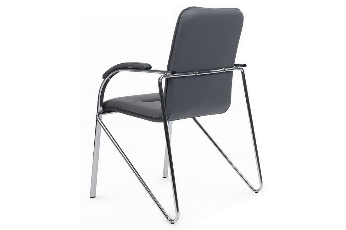 конференц-кресло rv chair самба на гальванических опорах smb-01h серая экокожа фото