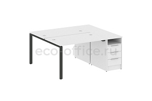 Рабочая станция с опорной тумбой METAL SYSTEM STYLE БП.РС-СТП-2.2 Белый / Антрацит металл фото