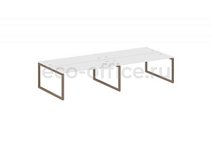 Рабочая станция на 4 рабочих места METAL SYSTEM QUATTRO 5x5 50БО.СМ-4.5 Белый / Мокко металл фото