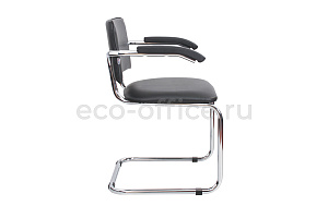 Стул посетителя SYLWIA Chrome ARM 450321/V4 Чёрная экокожа фото