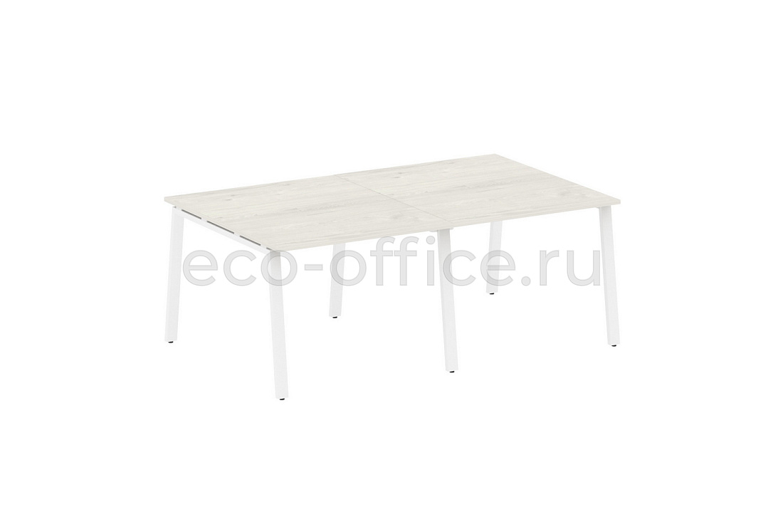 Стол переговорный (2 столешницы) METAL SYSTEM STYLE БА.ПРГ-2.1 Дуб Наварра / Белый металл  стоимость
