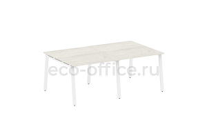 Стол переговорный (2 столешницы) METAL SYSTEM STYLE БА.ПРГ-2.1 Дуб Наварра / Белый металл фото
