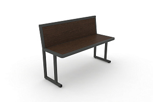 Скамья учебная двухместная DESK DK-1100L Венге Цаво / Антрацит металл фото