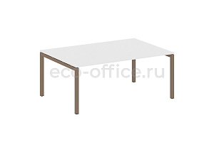 Стол переговорный (1 столешница) METAL SYSTEM QUATTRO 5x5 50БП.ПРГ-1.5 Белый / Мокко металл фото