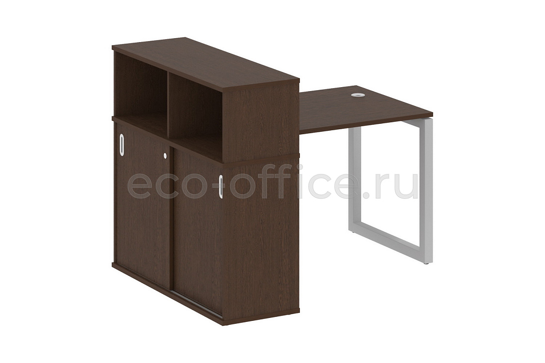 Стол письменный с опорным шкафом-купе METAL SYSTEM QUATTRO 5x5 50БО.РС-СШК-3.1 Венге Цаво / Серый металл  стоимость