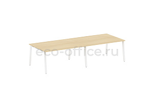 Стол переговорный (2 столешницы) METAL SYSTEM STYLE БА.ПРГ-2.4 Акация Лорка / Белый металл фото