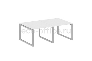Стол переговорный (2 столешницы) METAL SYSTEM QUATTRO 5x5 50БО.ПРГ-2.1 Белый / Серый металл фото