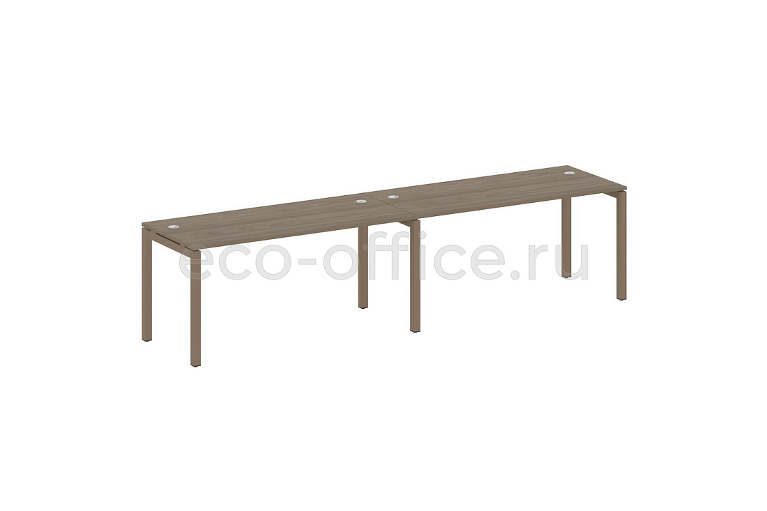 Рабочая станция на 2 рабочих места METAL SYSTEM QUATTRO 5x5 50БП.СМ-2.4 Вяз Благородный / Мокко металл  стоимость