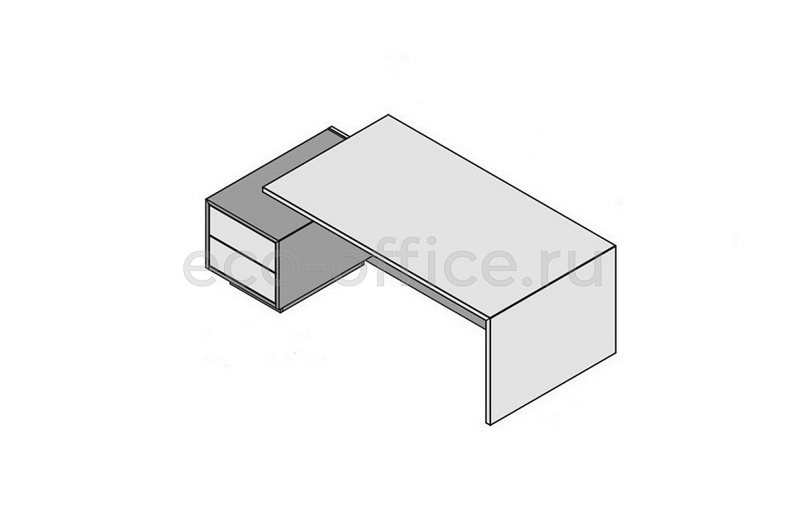 Стол левосторонний с тумбой (меламин) ELITE 174271 Light Poplar / Black  стоимость