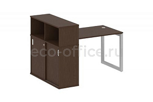 Стол письменный с опорным шкафом-купе METAL SYSTEM QUATTRO 5x5 50БО.РС-СШК-3.2 Венге Цаво / Серый металл фото