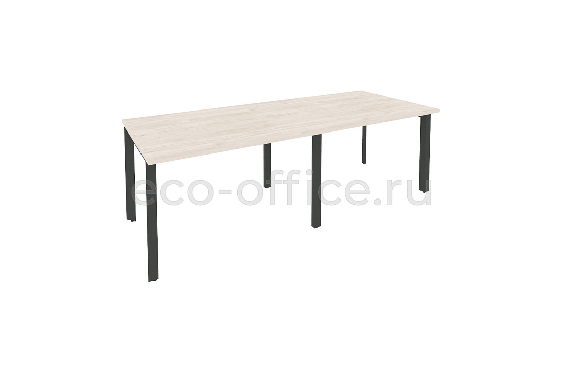 Стол переговорный (2 столешницы) ONIX O.MP-PRG-2.2 Денвер Светлый / Антрацит металл купить в Москве