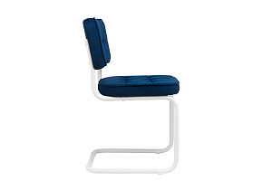 Конференц-кресло ECO-CHAIR COLOMBO Comfort CLM-05 Синий велюр / Белый металл фото